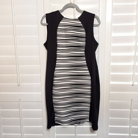 R&M Richards Dresses & Skirts - Black Dress With White Stripes Size 16 R&M Richards